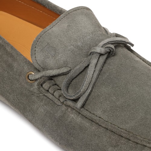 Tods Green Suede Gommino Loafers.
