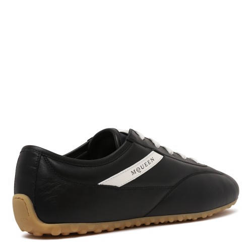Alexander McQueen Black Leather Low-Profile Sneakers.