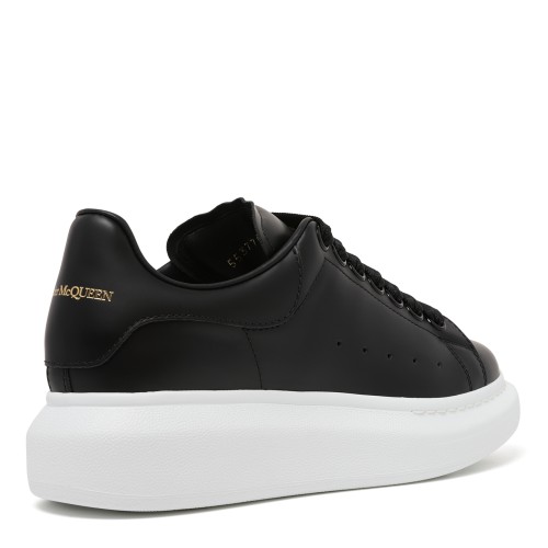 Alexander McQueen Black Leather Oversized Sneakers.