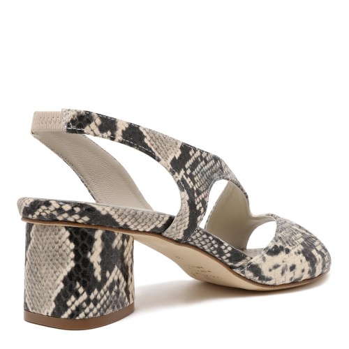 Vic Mati Python-Effect Leather Slingback Sandals.