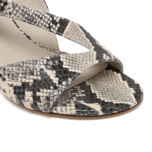 Vic Mati Python-Effect Leather Slingback Sandals.