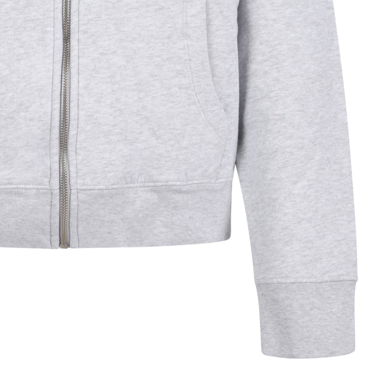 Anine Bing Grey Cotton Zip-Up Hoodie.
