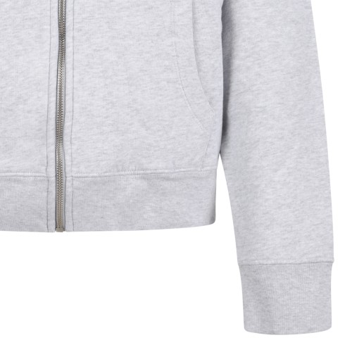 Anine Bing Grey Cotton Zip-Up Hoodie.