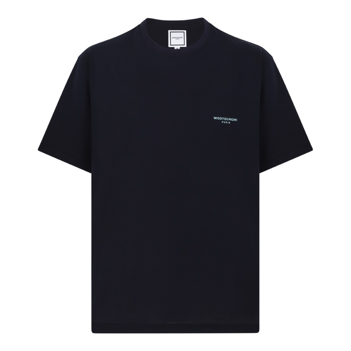 Wooyoungmi Navy Logo Cotton T-Shirt.