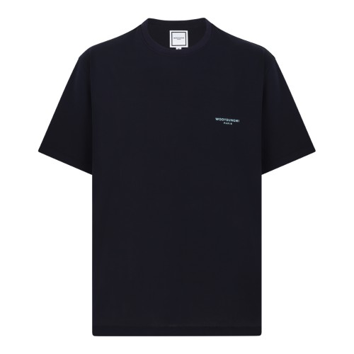 Wooyoungmi Navy Logo Cotton T-Shirt.