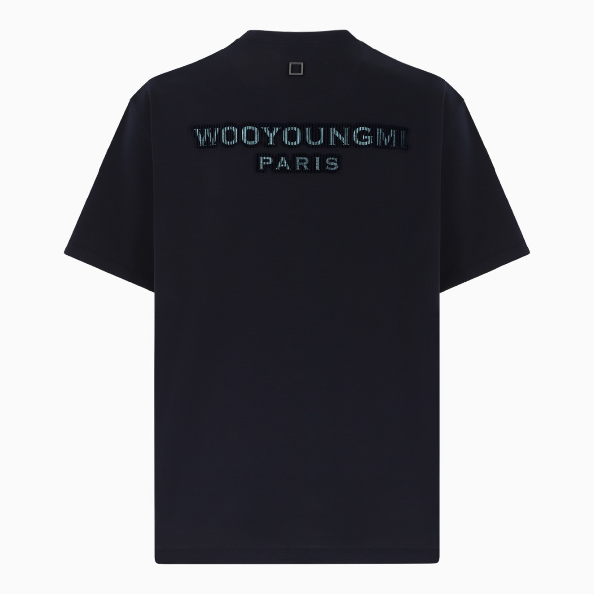 Wooyoungmi Navy Logo Cotton T-Shirt.