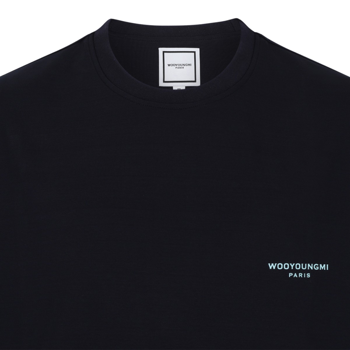 Wooyoungmi Navy Logo Cotton T-Shirt.