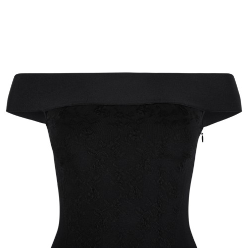 Alexander McQueen Black Strapless Tailored Dress.