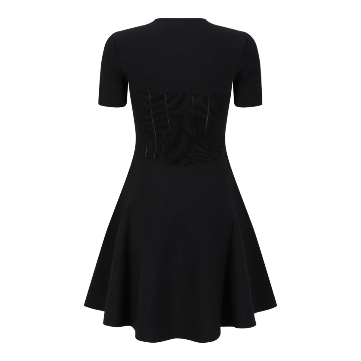 Alexander McQueen Navy Sculpted Flared Dress.