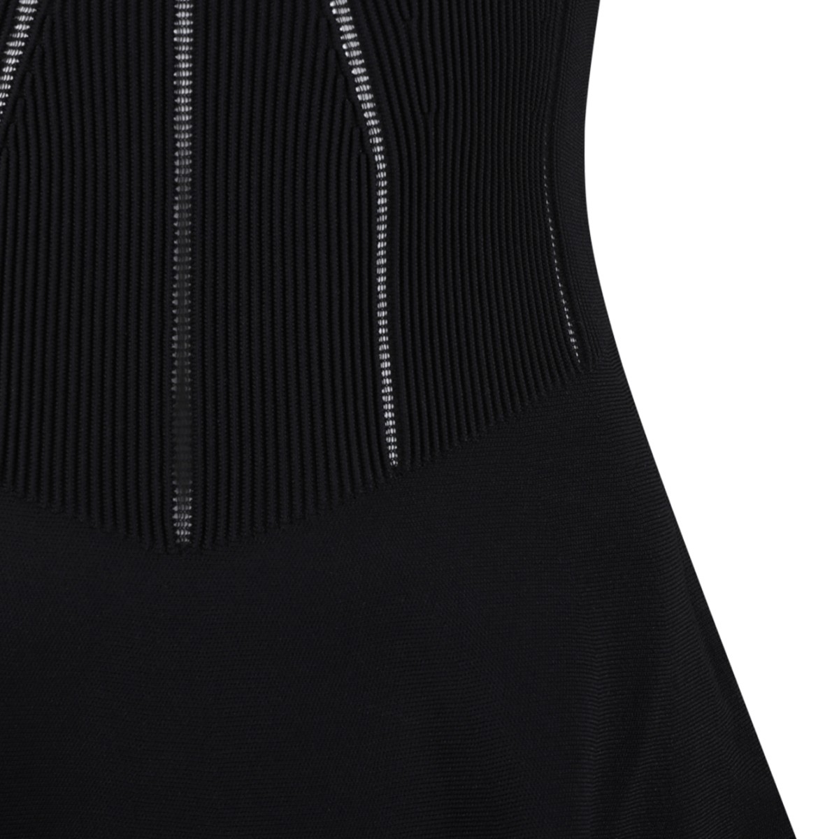 Alexander McQueen Navy Sculpted Flared Dress.