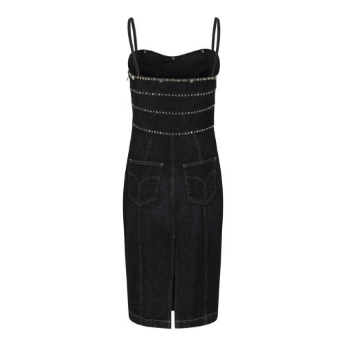 Versace Black Denim Studded Dress. 2