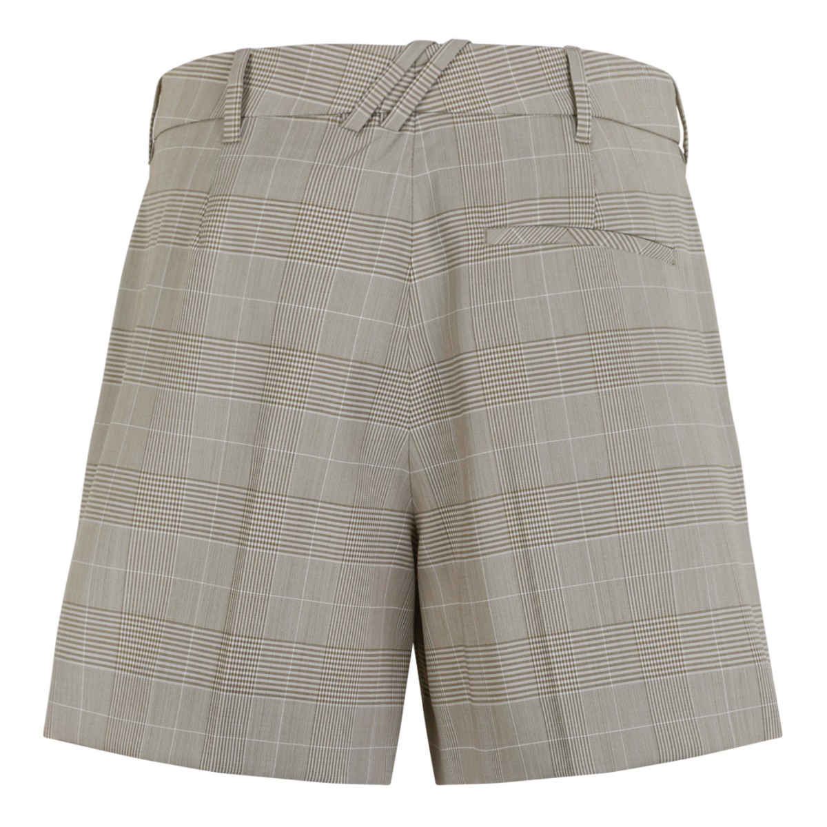 Burberry Beige Check Tailored Bermuda Shorts.