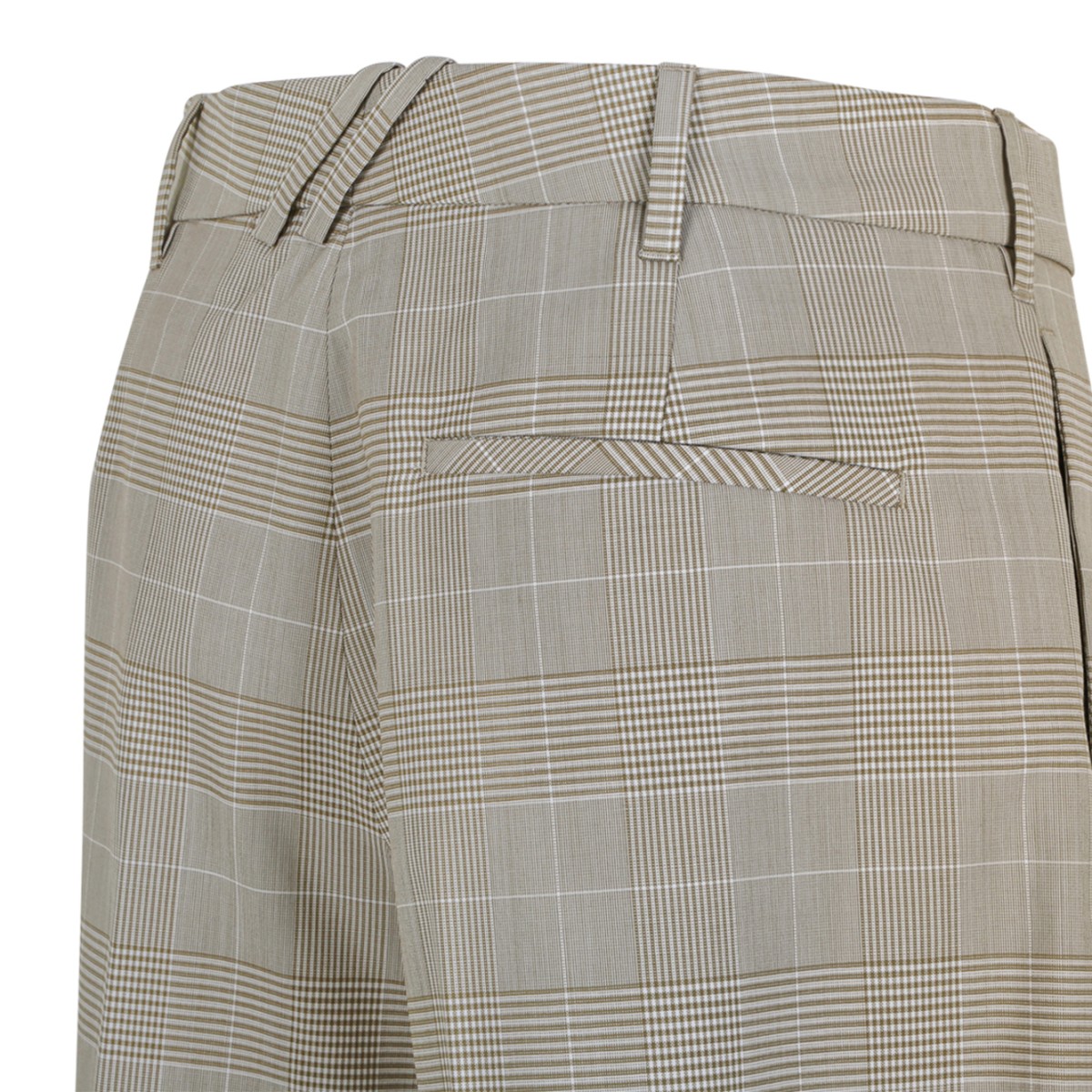 Burberry Beige Check Tailored Bermuda Shorts.