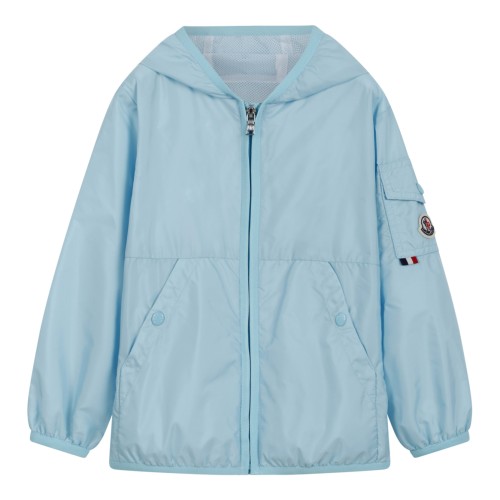 Moncler Kids Light Blue Hooded Jacket.
