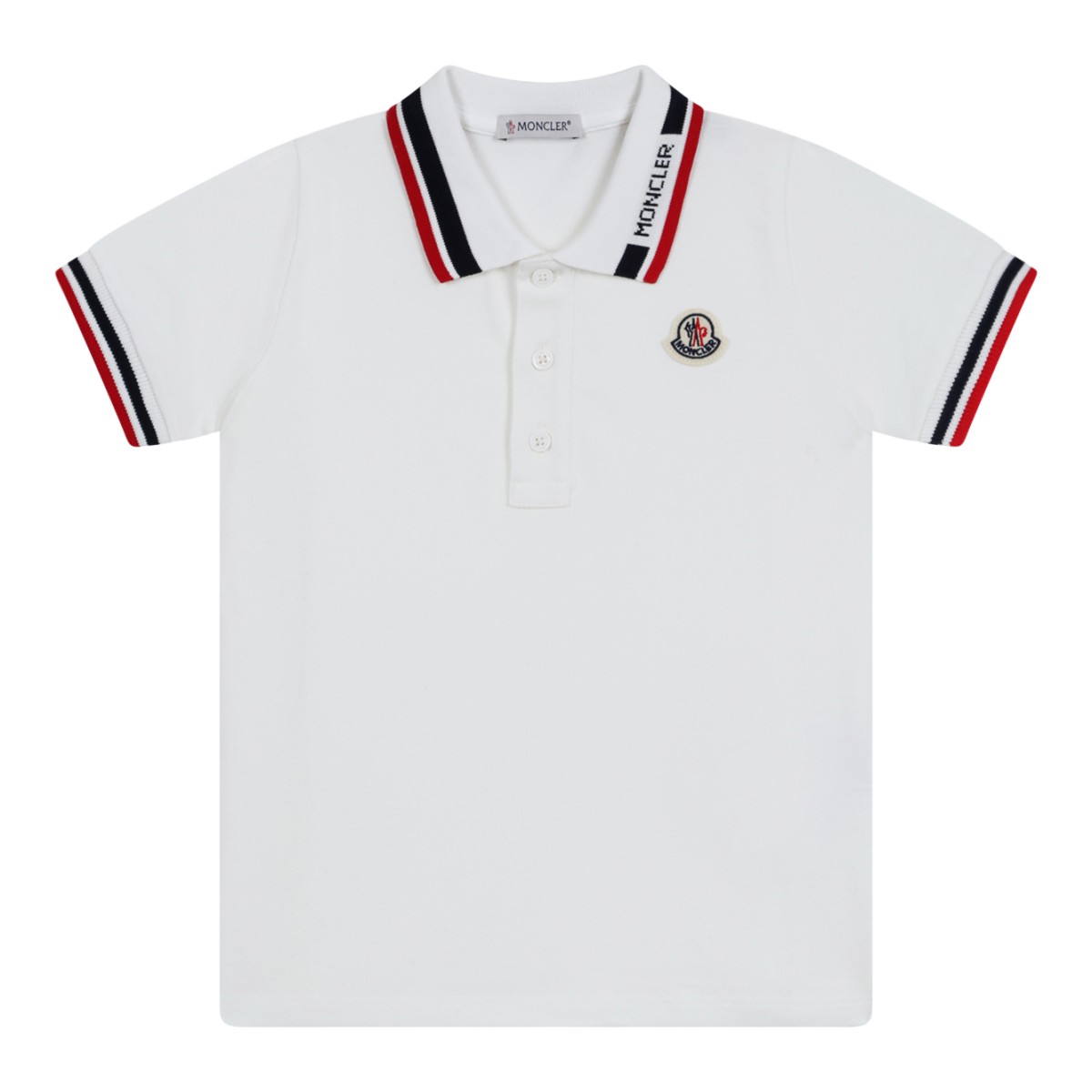 Moncler Baby White Polo and Black Shorts Set.