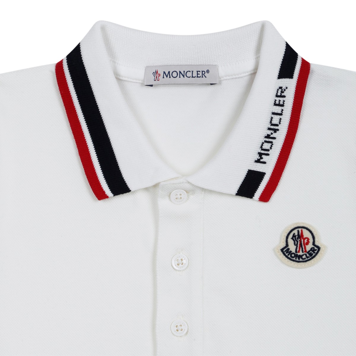 Moncler Baby White Polo and Black Shorts Set.