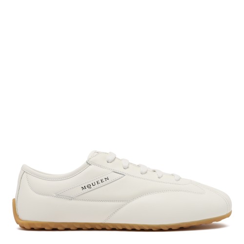 Alexander McQueen White Leather Low-Profile Sneakers.