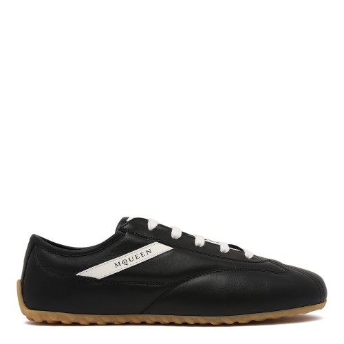 Alexander McQueen Black Leather Low-Profile Sneakers.