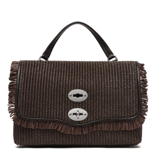 Zanellato Brown Woven Postina Bag with Fringe Detail.