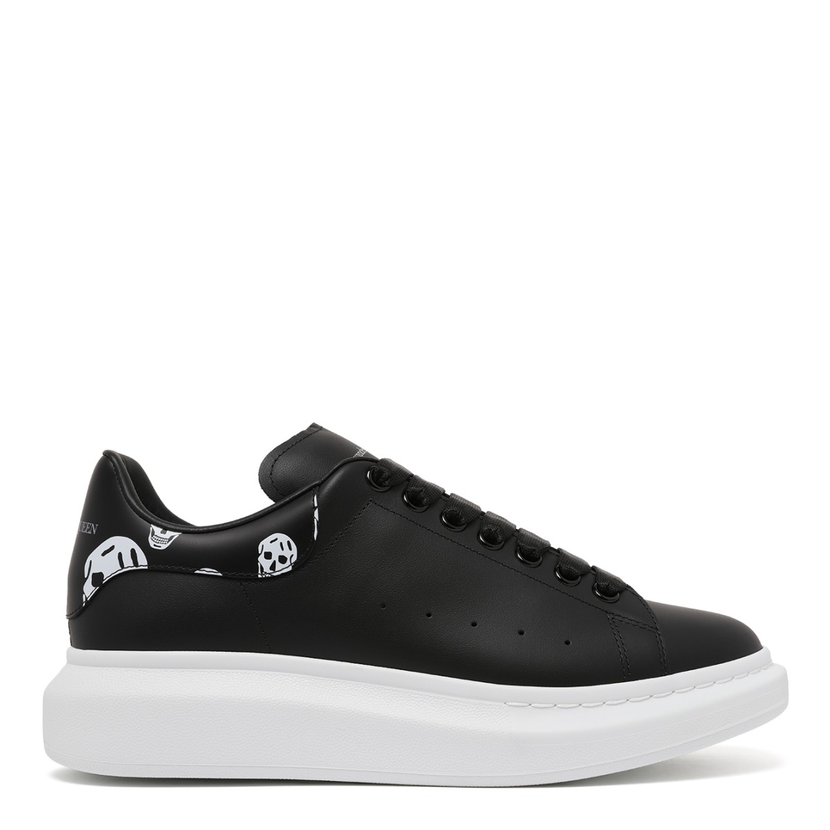 Alexander McQueen Black Leather Oversized Sneakers.