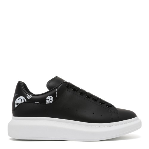 Alexander McQueen Black Leather Oversized Sneakers.