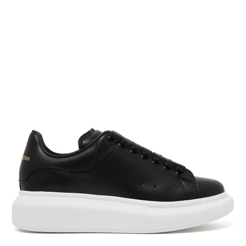 Alexander McQueen Black Leather Oversized Sneakers.