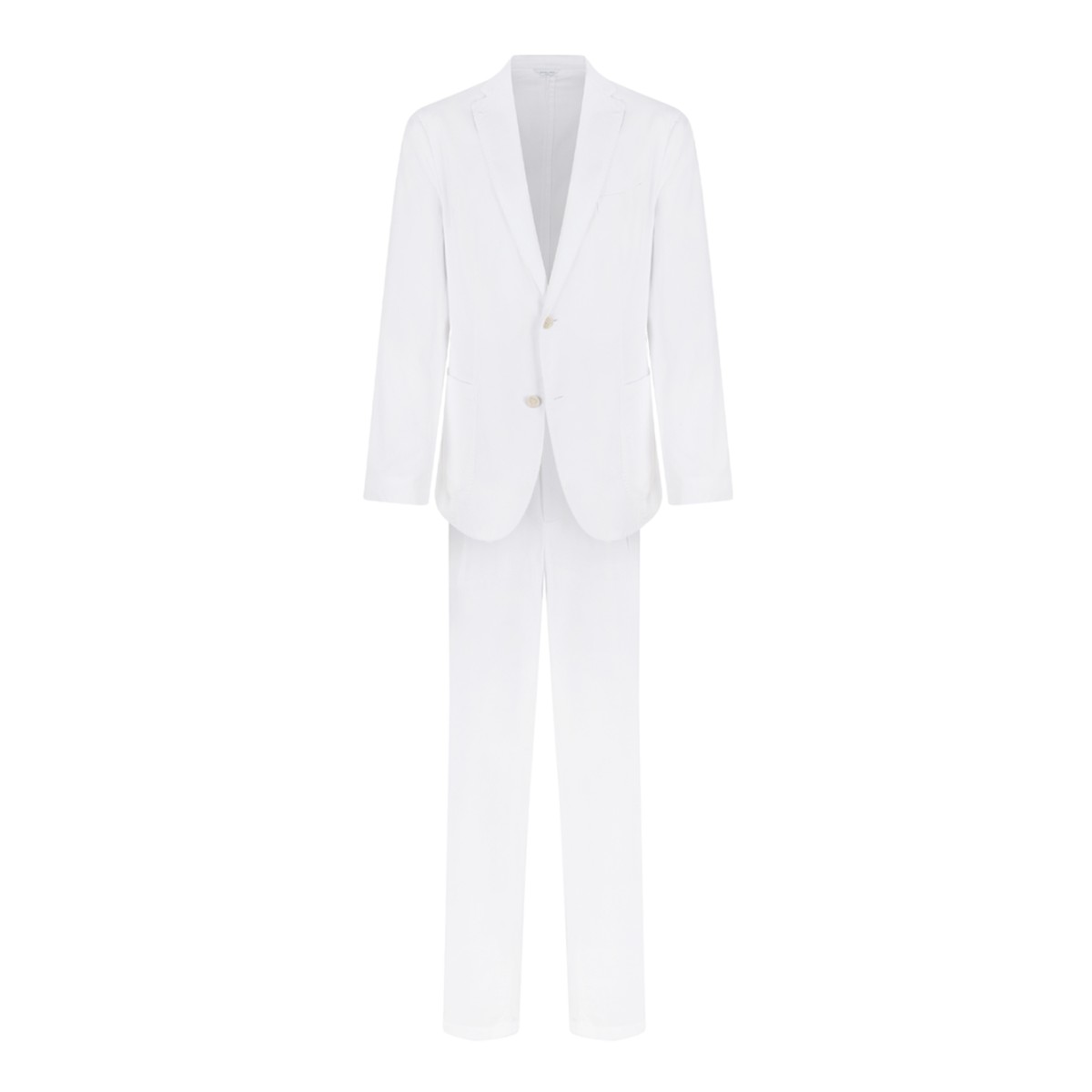 Boglioli White Tailored Single-Breasted Suit.