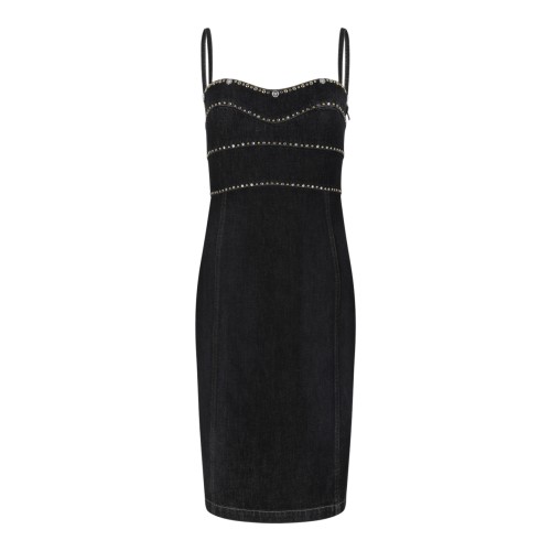 Versace Black Denim Studded Dress.