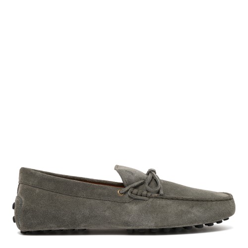 Tods Green Suede Gommino Loafers.