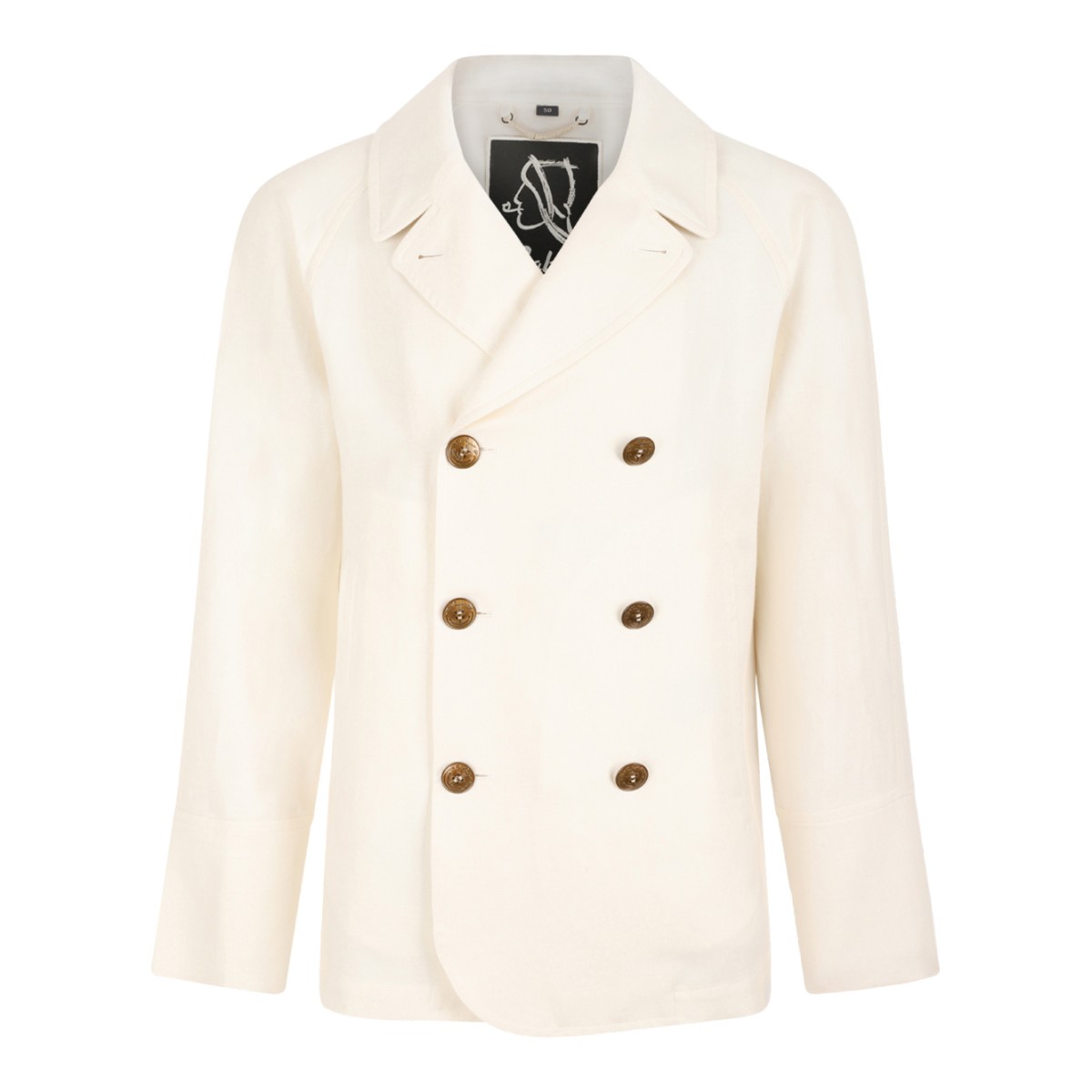 Sealup White Double-Breasted Tailored Jacket.