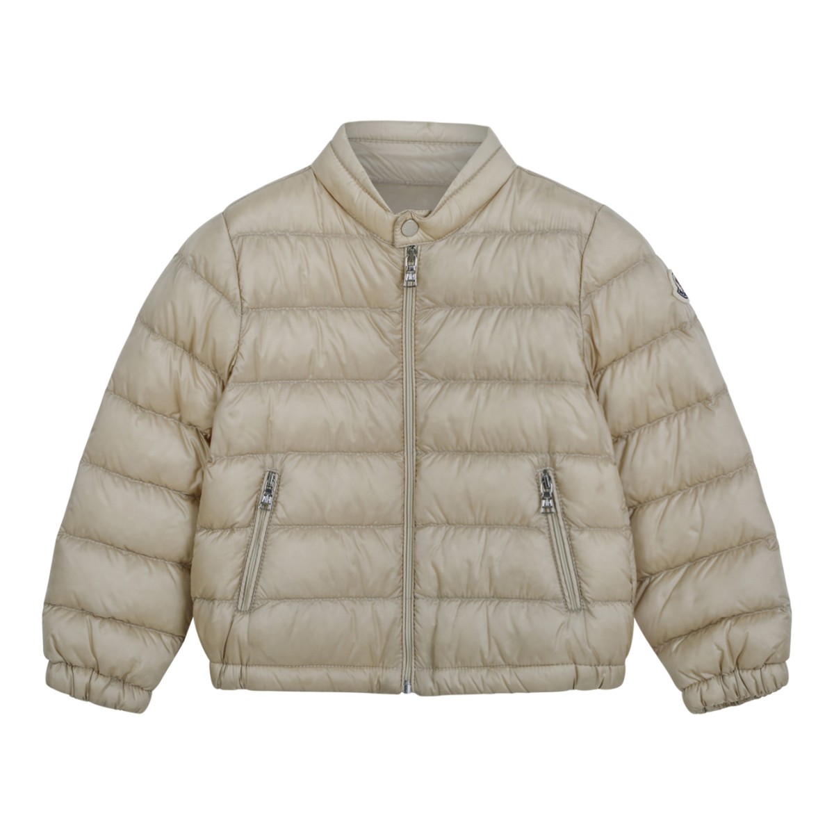 Moncler Kids Beige Quilted Down Jacket.