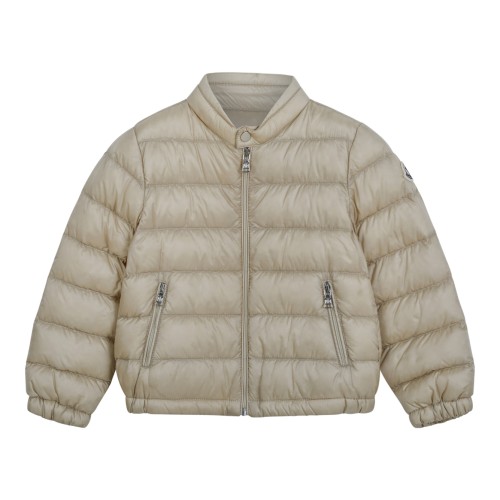 Moncler Kids Beige Quilted Down Jacket.