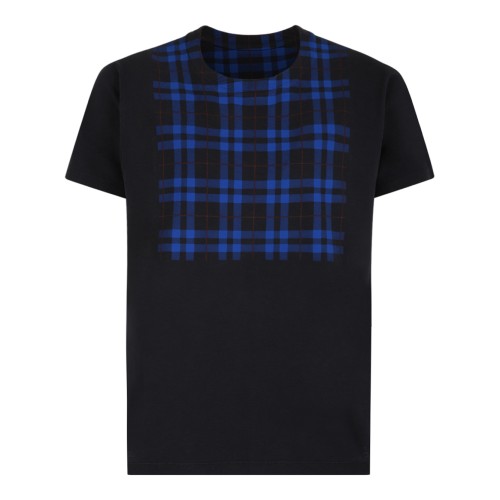 Maison Margiela Grey Cotton T-Shirt with Check Print.