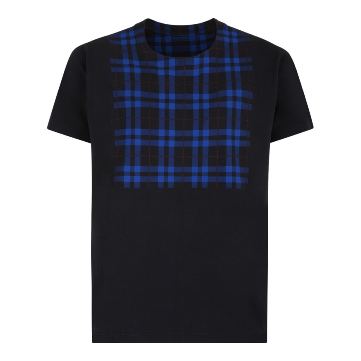 Maison Margiela Grey Cotton T-Shirt with Check Print.