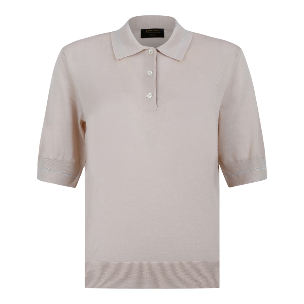 Gran Sasso Beige Knit Polo Shirt.