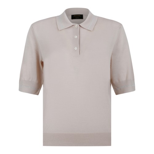 Gran Sasso Beige Knit Polo Shirt.