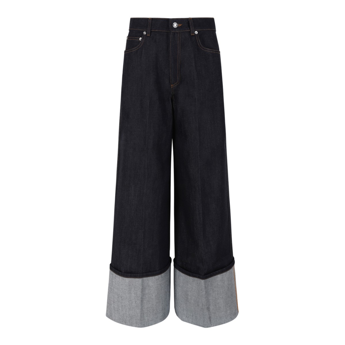 Givenchy Dark Blue Wide-Leg Denim Jeans.