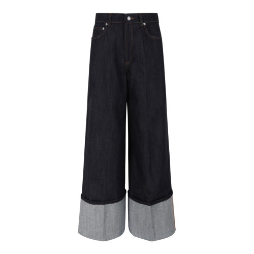 Givenchy Dark Blue Wide-Leg Denim Jeans.