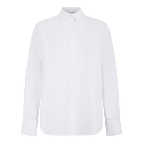 Douuod White Cotton Oversized Shirt.