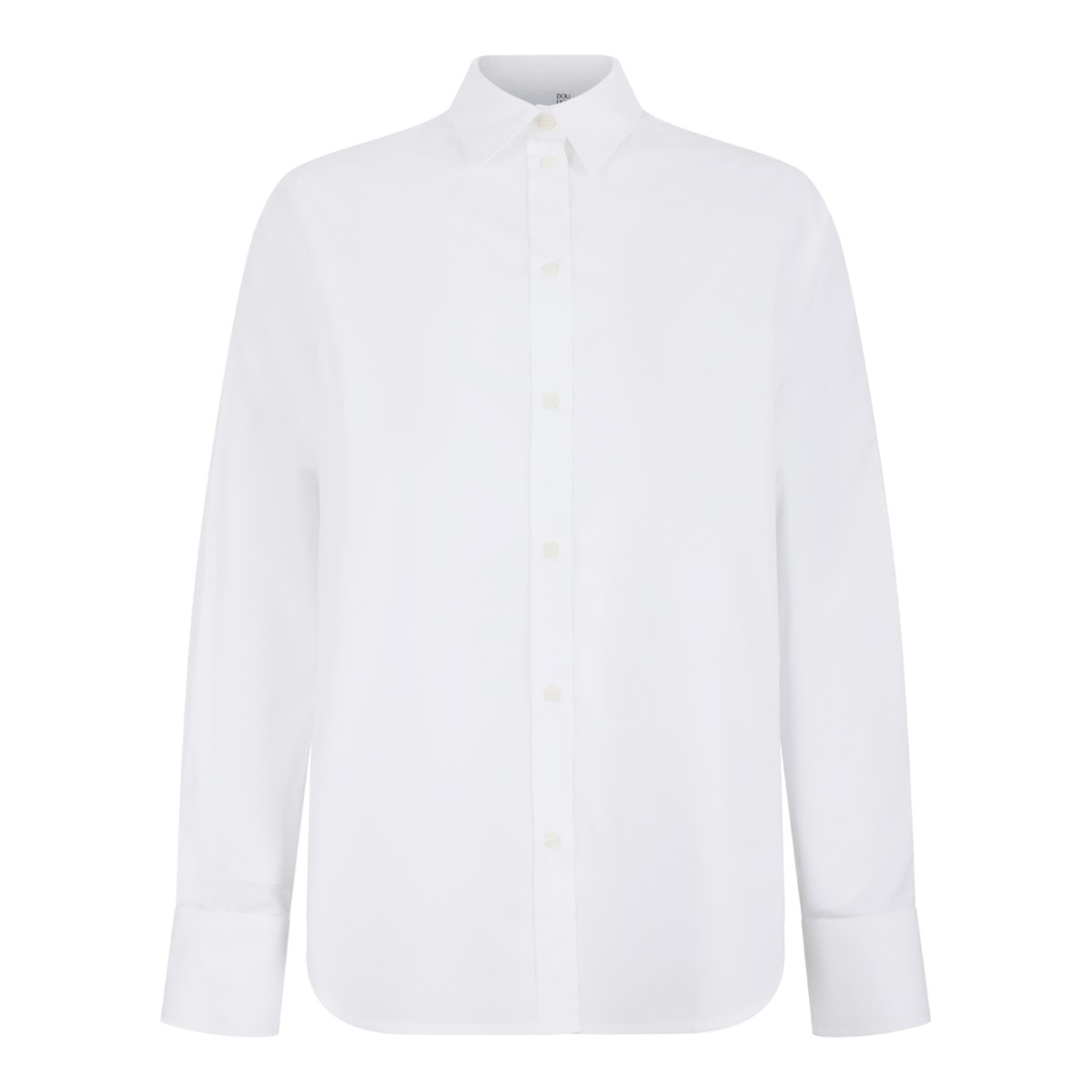 Douuod White Cotton Oversized Shirt.