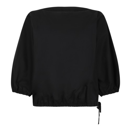 Douuod Navy Cropped Drawstring Blouse.