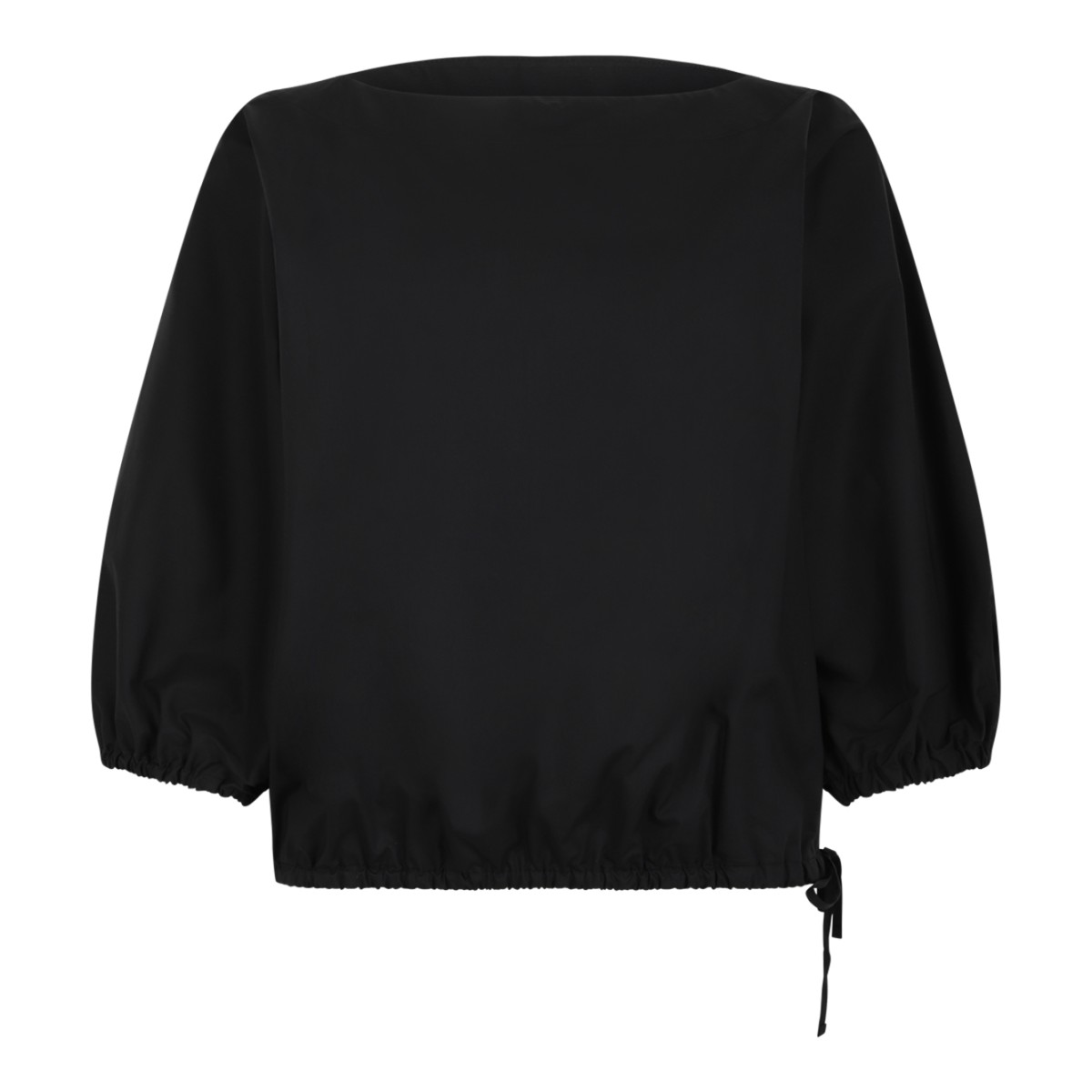Douuod Navy Cropped Drawstring Blouse.