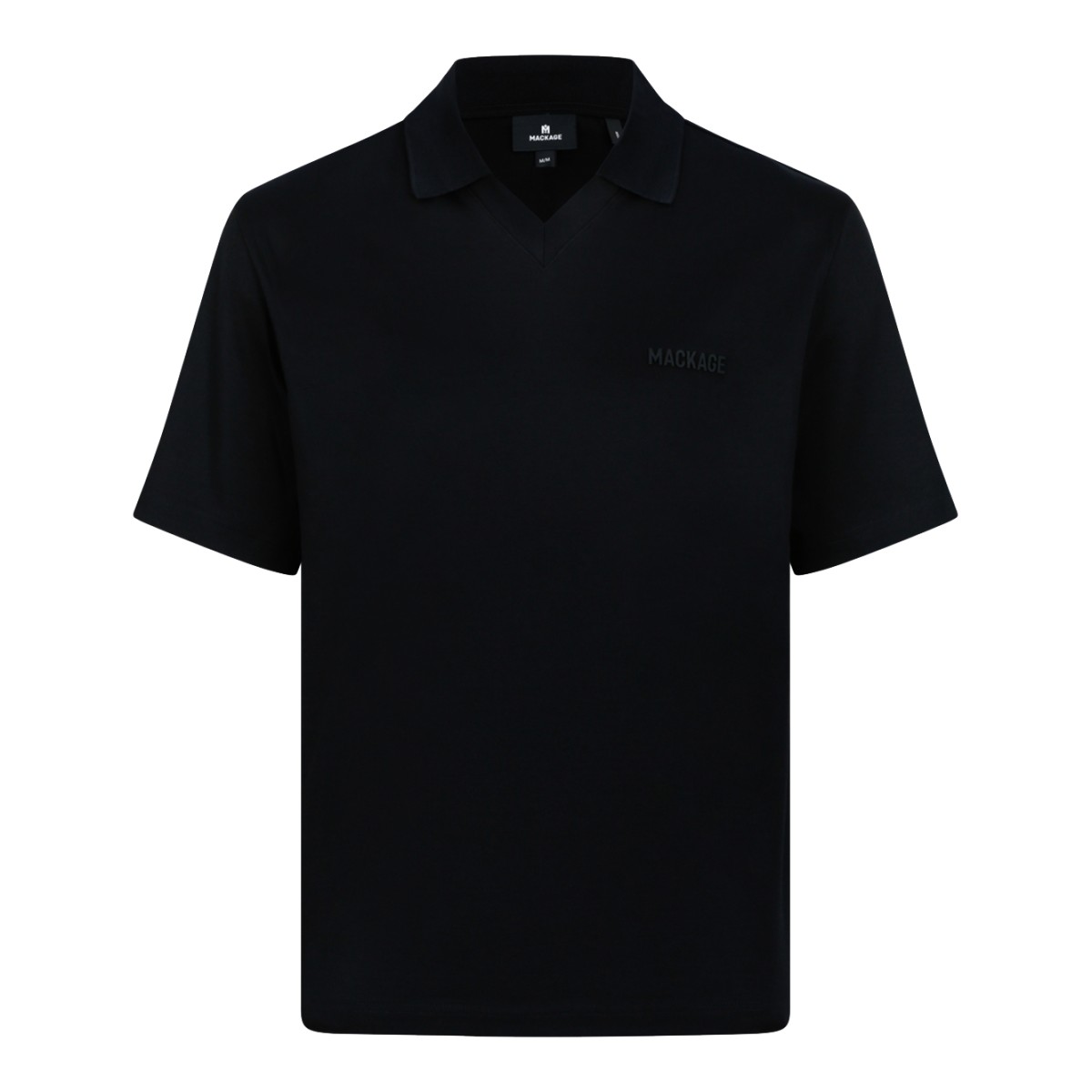 Mackage Black Cotton Polo Shirt.