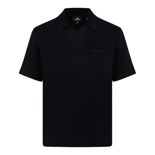 Mackage Black Cotton Polo Shirt.
