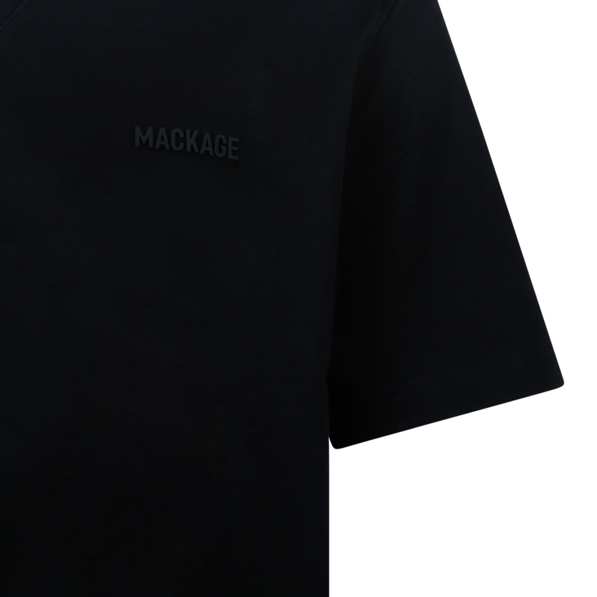 Mackage Black Cotton Polo Shirt.