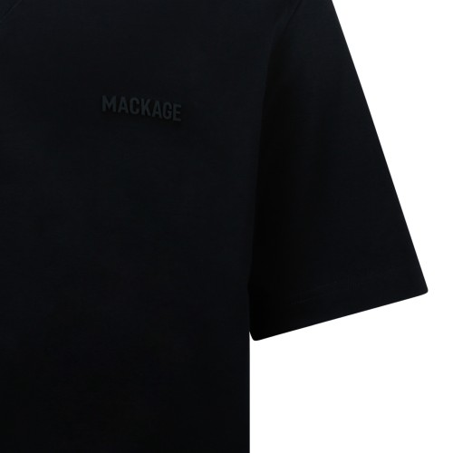 Mackage Black Cotton Polo Shirt.