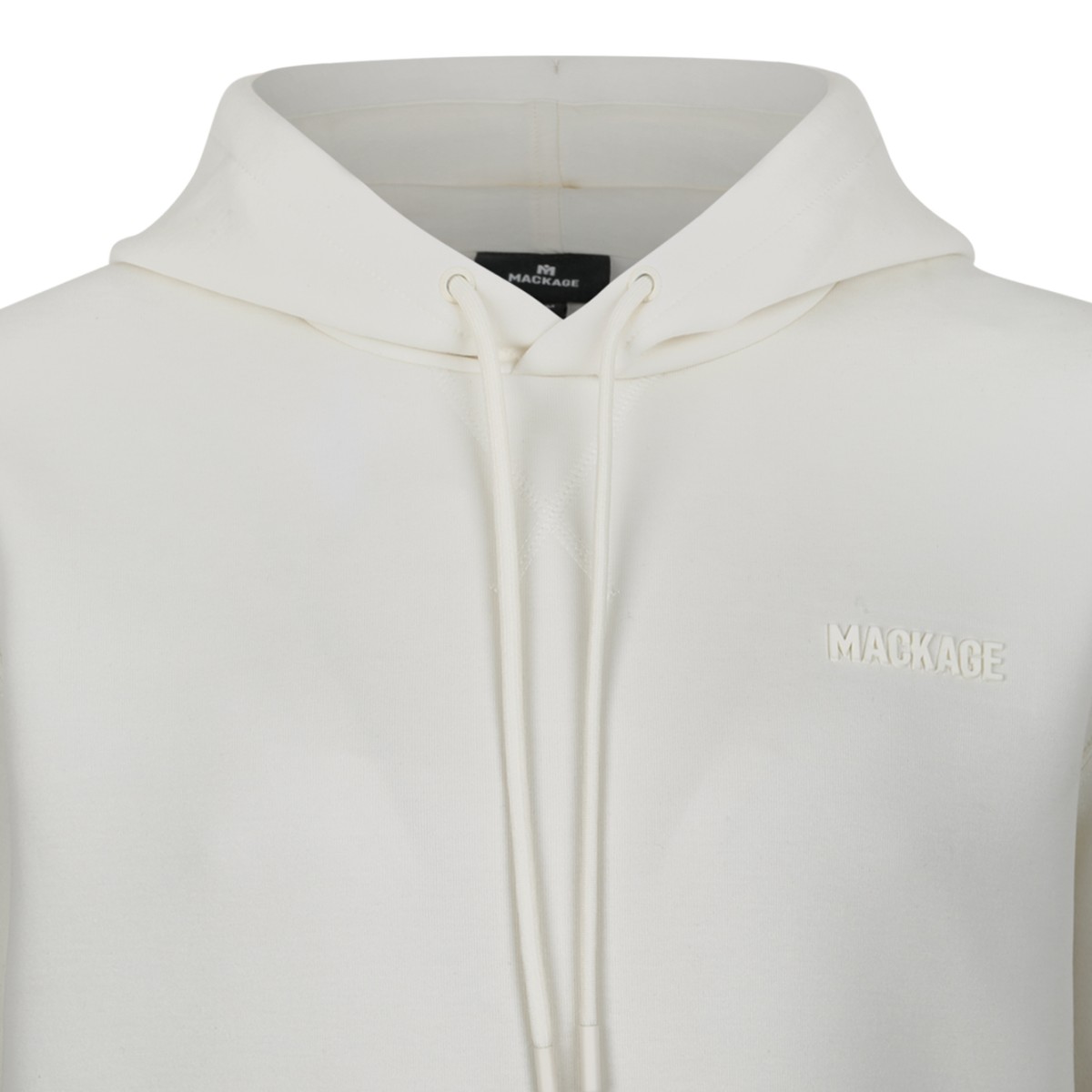 Mackage Cream Cotton Hooded Sweatshirt.