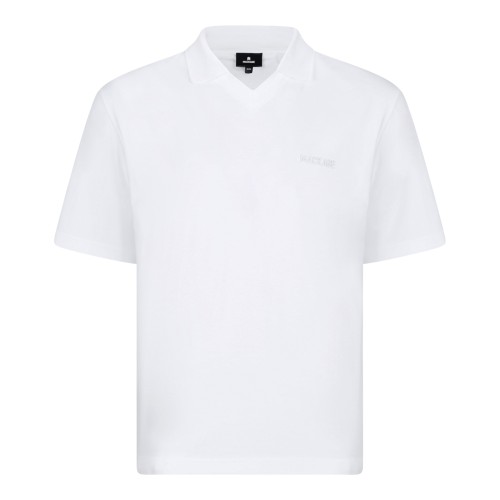 Mackage White Cotton Polo Shirt.