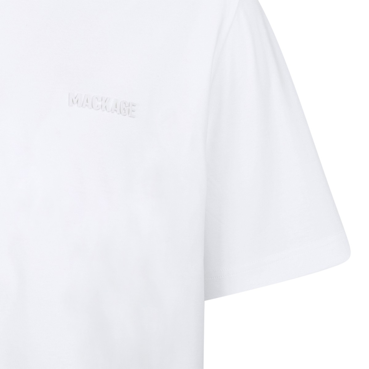 Mackage White Cotton Polo Shirt.
