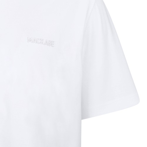 Mackage White Cotton Polo Shirt.